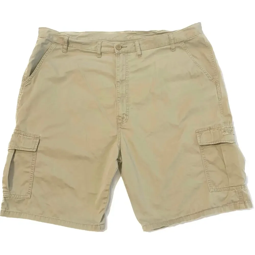 Wrangler Authentics Mens Classic Cargo Shorts Khaki Tan 44 Outdoors Chore Hiking